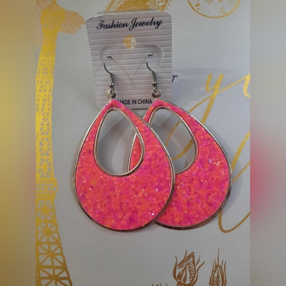 Hot Pink Earrings - Picture 2 of 4